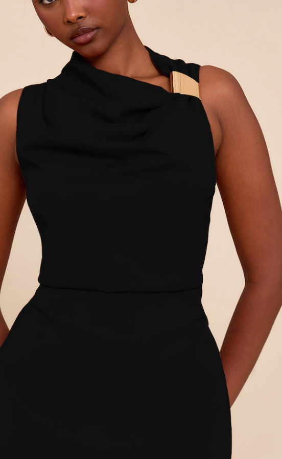 Jayathi Black Trim Shift Mini Dress